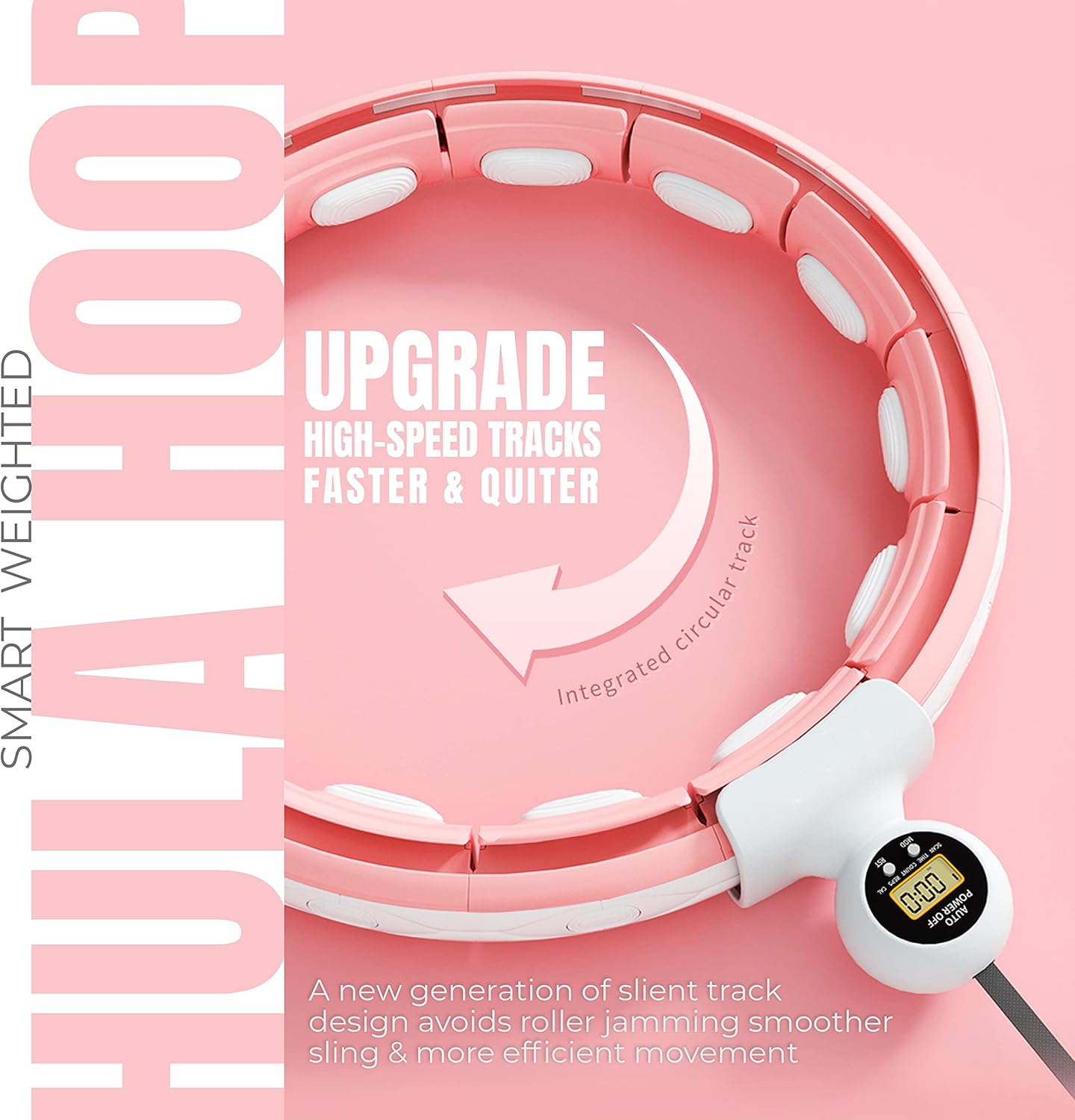 Infinity Smart Hula Hoops mit 16 Knoten, 360 Grad Auto-Spinning Ballmassage, Infinity Hoop für Erwachsene, Fitnessgerät zur Gewichtsabnahme