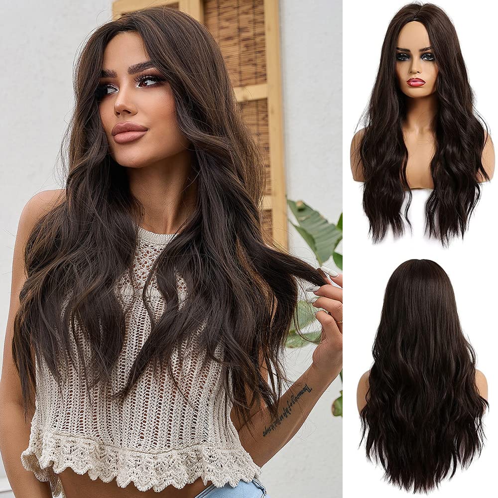 Lange Lockige Ombre Braun zu Blond Perücken für Frauen Synthetisches Haar Hitzebeständig Ombre Perücke für Tägliche Party Cosplay Verwendung