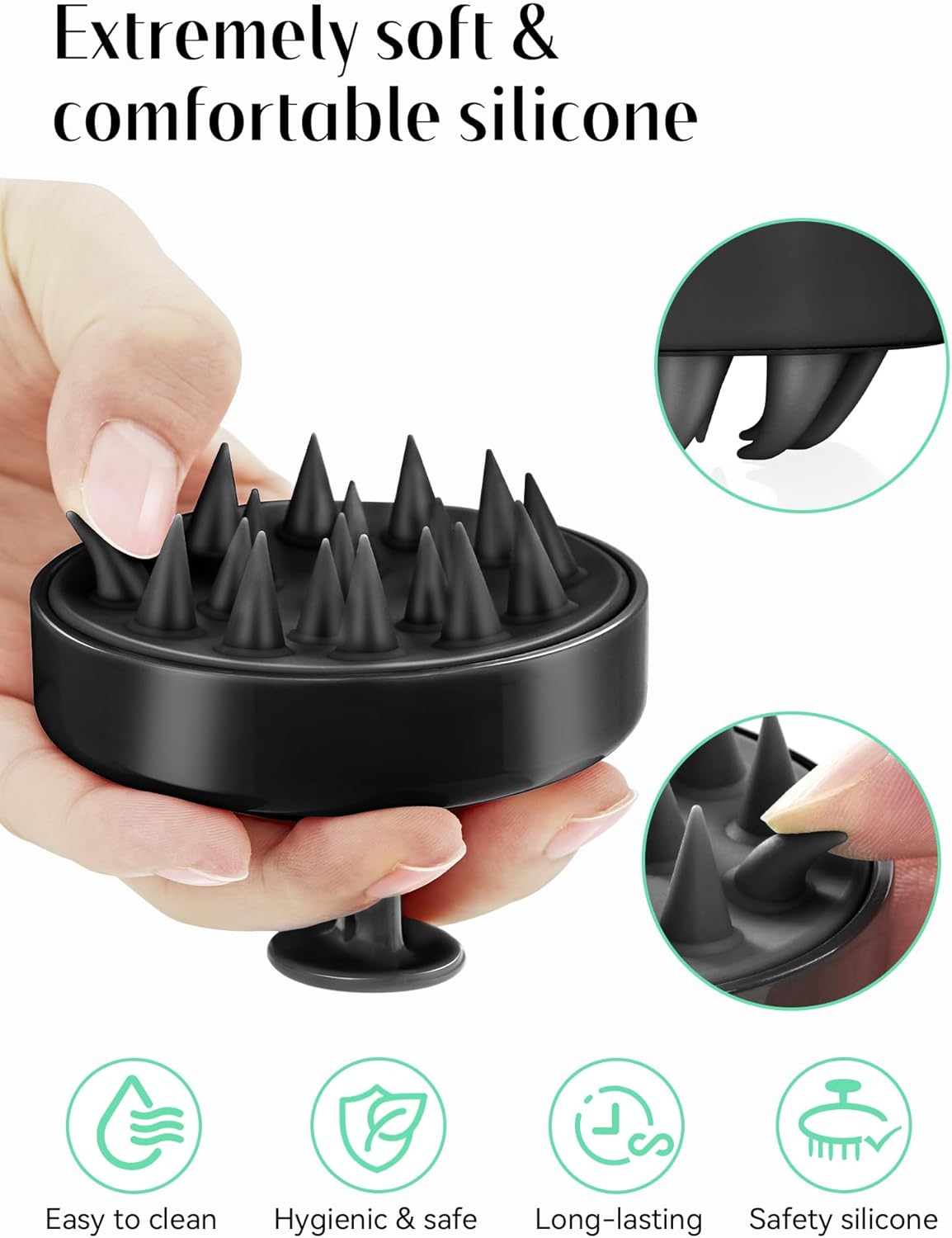 Kopfhaut Massagebürste, Kopfmassage Bürste mit weichen Silikonborstn, Haarmassagebürsten für die Haarpflege Entspannen Sie die Kopfhaut, Haarmassage für Männer, Frauen, Kinder, Himmelblau