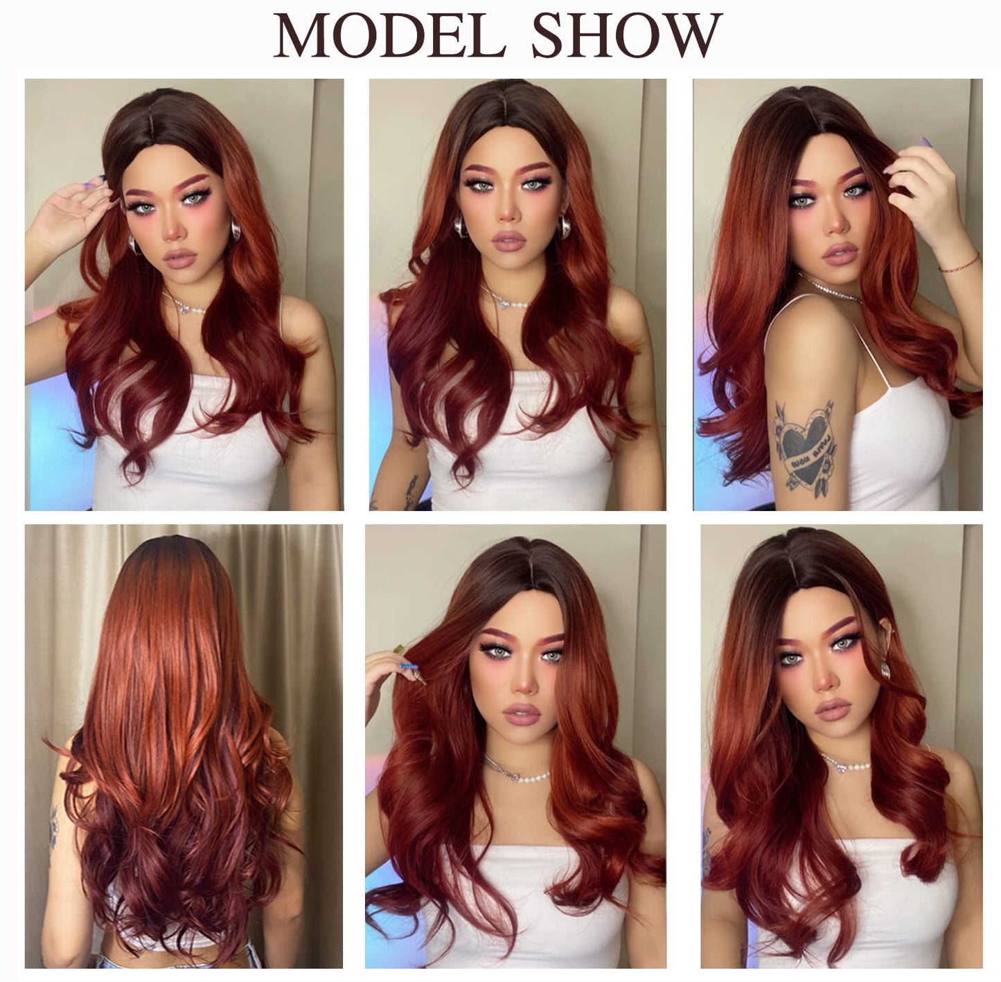 Lange Lockige Ombre Braun zu Blond Perücken für Frauen Synthetisches Haar Hitzebeständig Ombre Perücke für Tägliche Party Cosplay Verwendung