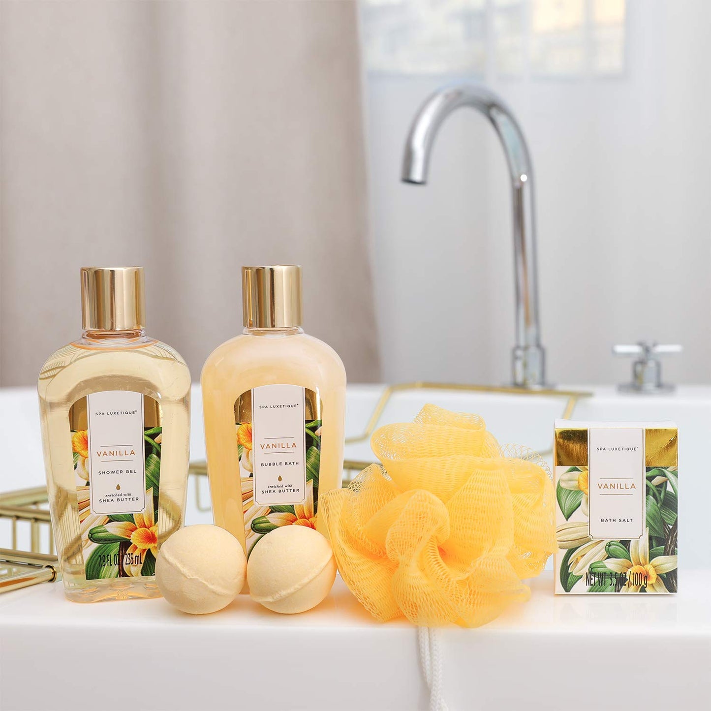 Geburtstagsgeschenke für Frauen-Spa Luxetique Spa-Geschenk-Set 8PC Jasmin Badeset mit ätherischem Öl, Pamper-Geschenk-Sets für Frauen, Mama Geschenke, Wellnes Geschenke für Frauen Muttertagsgeschenk