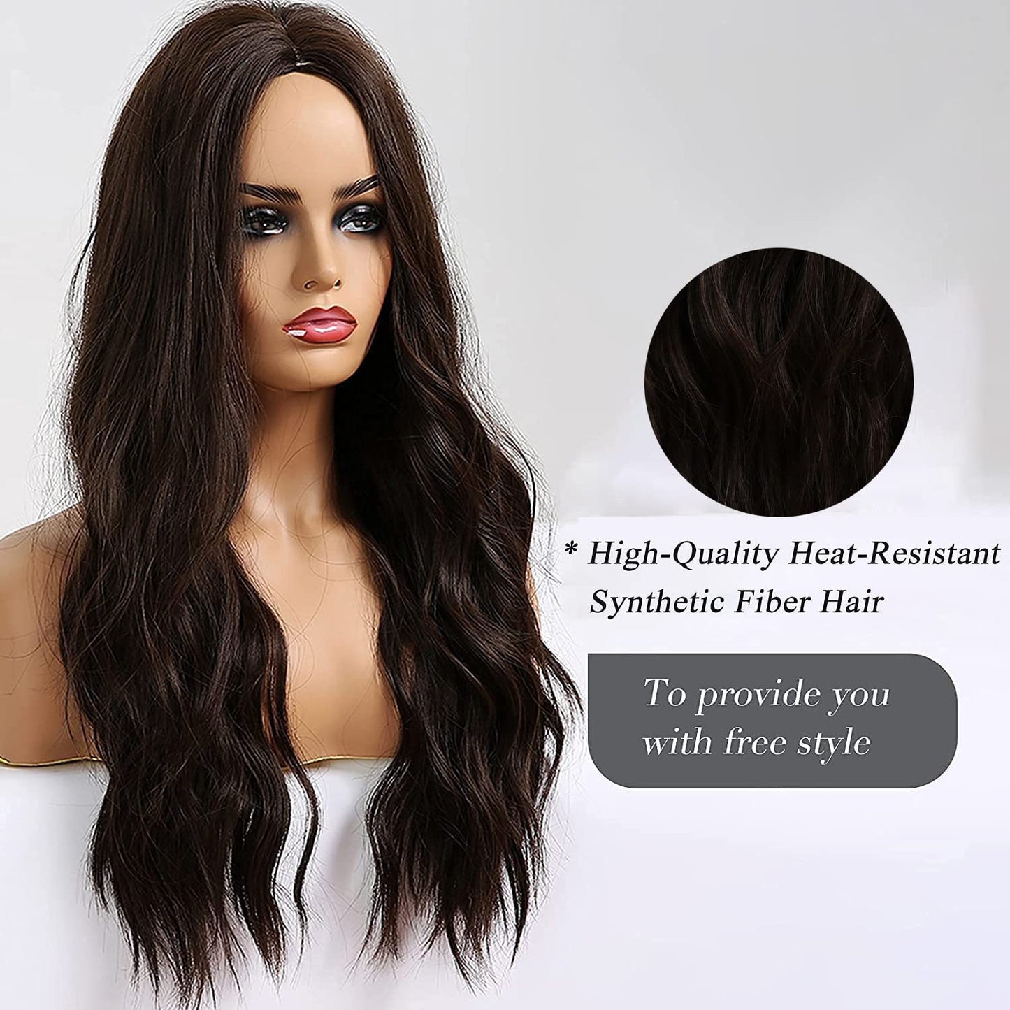 Lange Lockige Ombre Braun zu Blond Perücken für Frauen Synthetisches Haar Hitzebeständig Ombre Perücke für Tägliche Party Cosplay Verwendung
