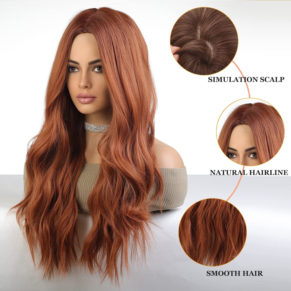 Lange Lockige Ombre Braun zu Blond Perücken für Frauen Synthetisches Haar Hitzebeständig Ombre Perücke für Tägliche Party Cosplay Verwendung