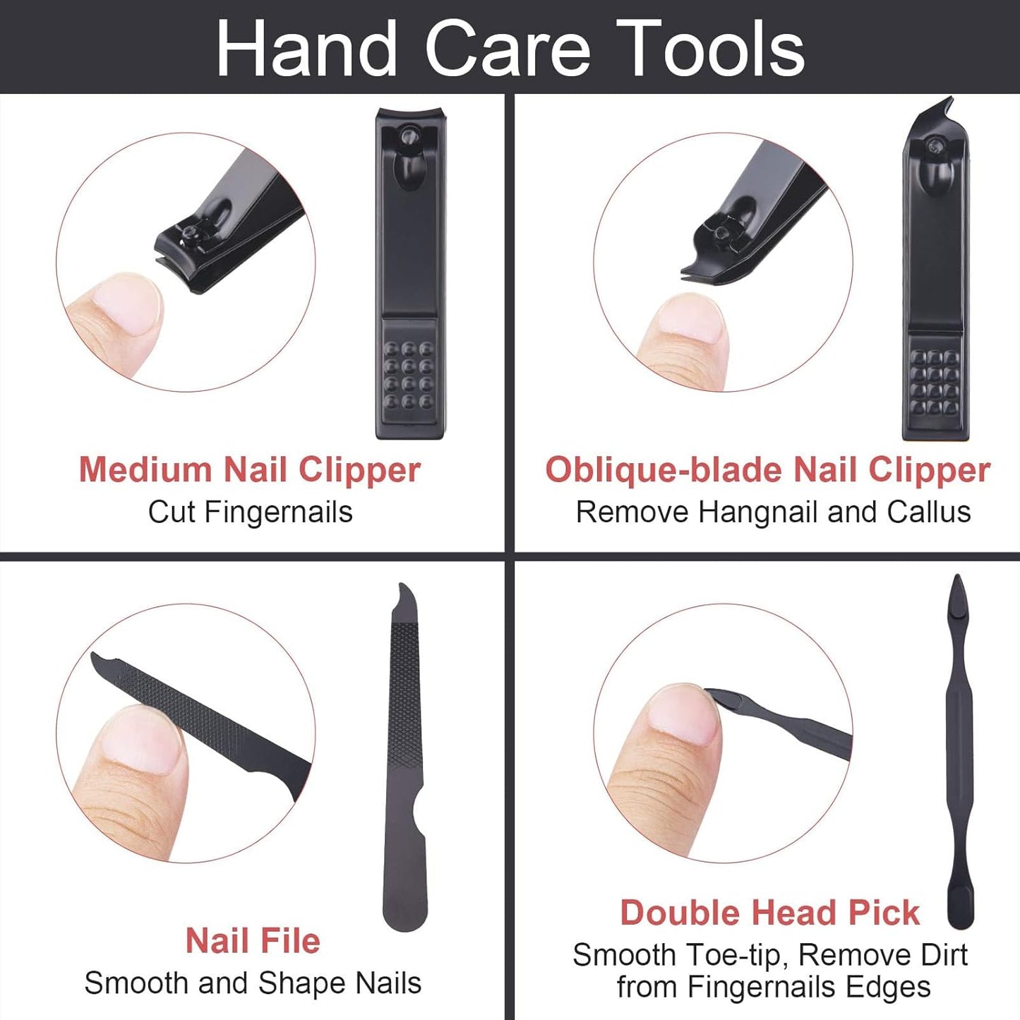 URAQT Nagelknipser, 18-teiliges Maniküre Pediküre Set, Damen Edelstahl Werkzeuge, Professionelle Beauty Nagelpflege Kit für Zuhause, Reisen (Roségold)