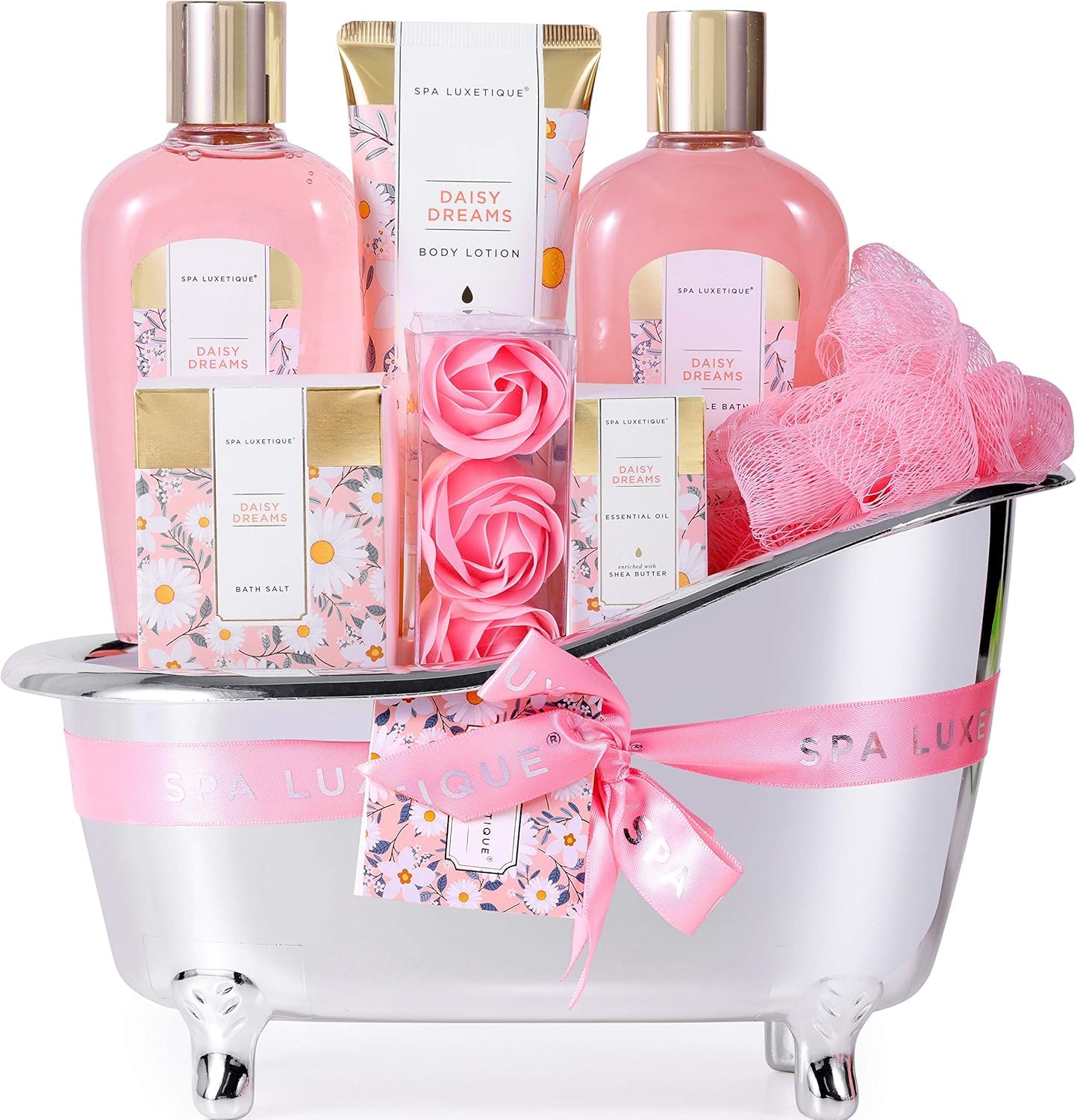 Geburtstagsgeschenke für Frauen-Spa Luxetique Spa-Geschenk-Set 8PC Jasmin Badeset mit ätherischem Öl, Pamper-Geschenk-Sets für Frauen, Mama Geschenke, Wellnes Geschenke für Frauen Muttertagsgeschenk