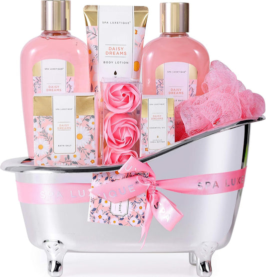 Geburtstagsgeschenke für Frauen-Spa Luxetique Spa-Geschenk-Set 8PC Jasmin Badeset mit ätherischem Öl, Pamper-Geschenk-Sets für Frauen, Mama Geschenke, Wellnes Geschenke für Frauen Muttertagsgeschenk