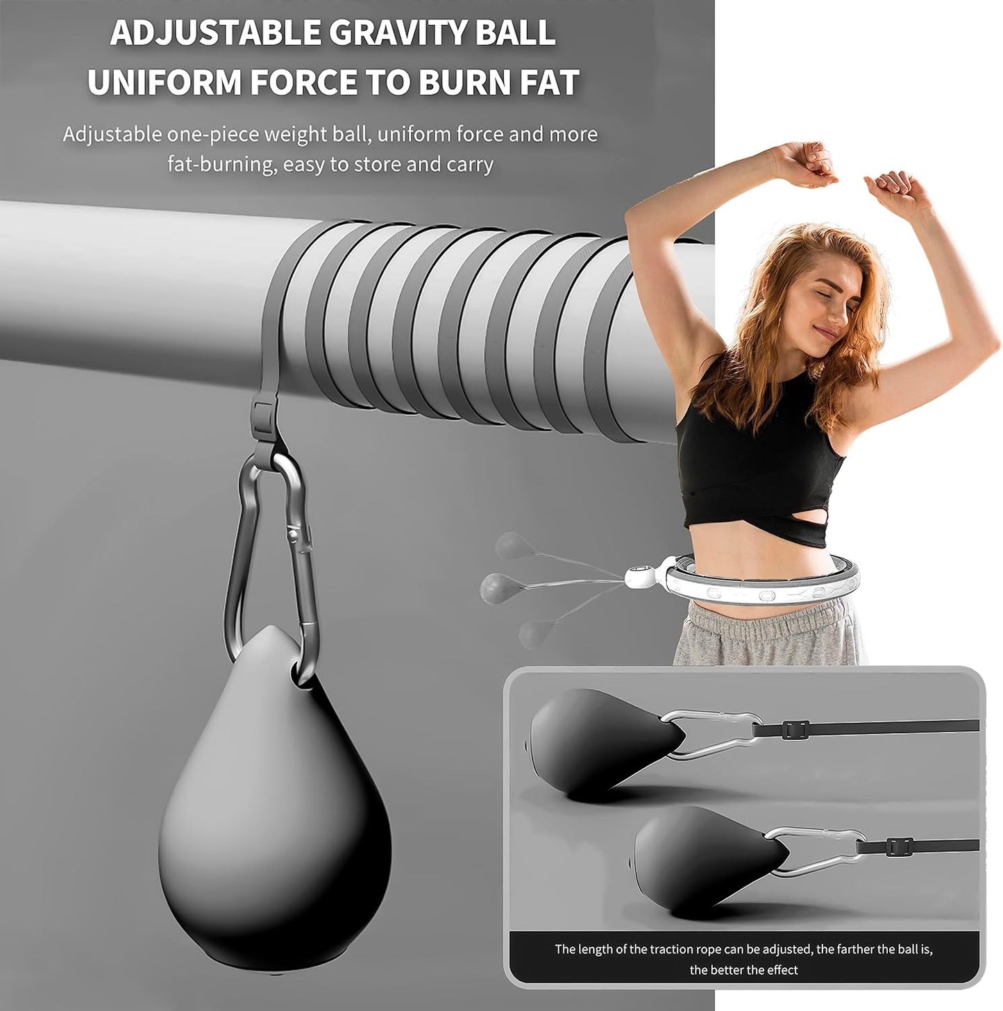 Infinity Smart Hula Hoops mit 16 Knoten, 360 Grad Auto-Spinning Ballmassage, Infinity Hoop für Erwachsene, Fitnessgerät zur Gewichtsabnahme