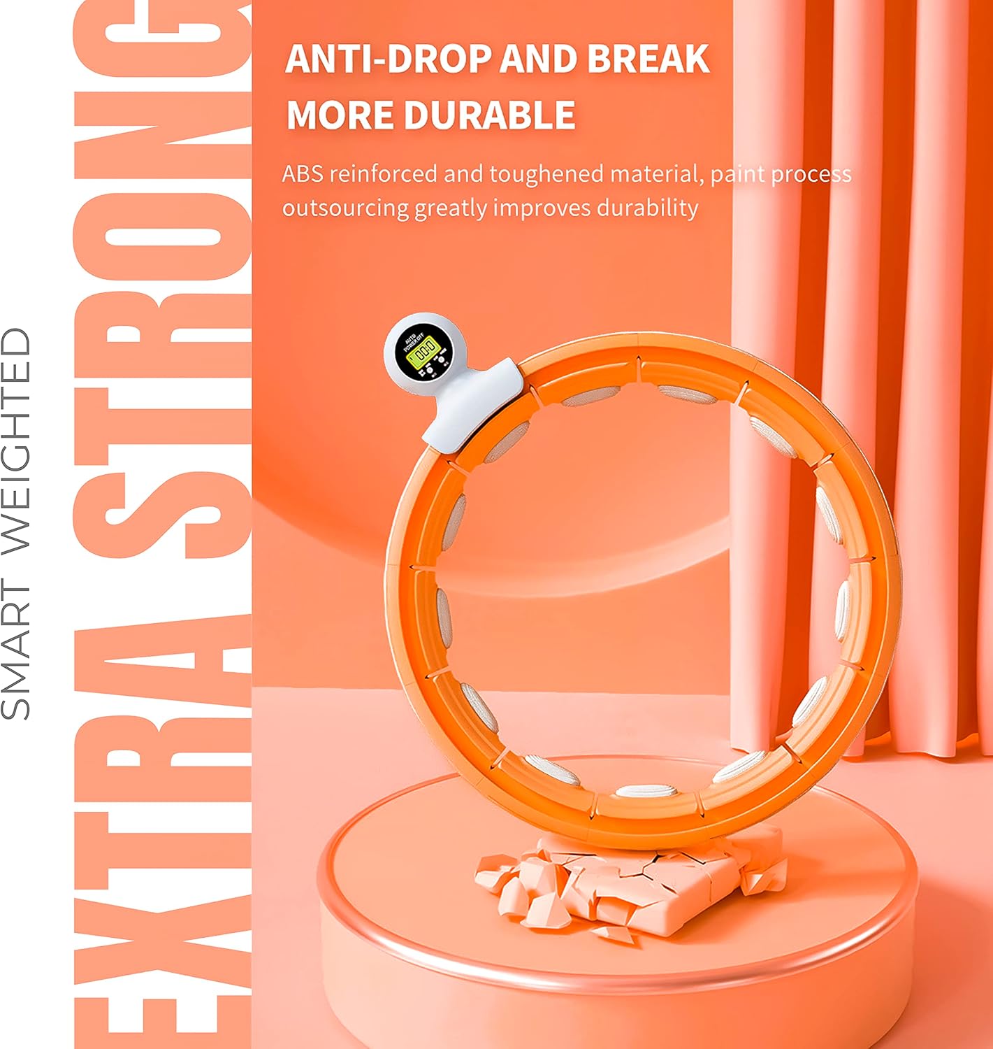 Infinity Smart Hula Hoops mit 16 Knoten, 360 Grad Auto-Spinning Ballmassage, Infinity Hoop für Erwachsene, Fitnessgerät zur Gewichtsabnahme
