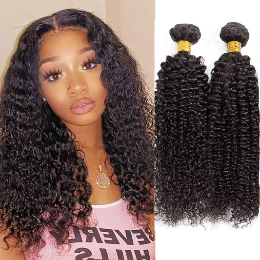 Lockiges Echthaar, 3 Bündel (24 26 28 Zoll), lange brasilianische lockige Haarbündel für schwarze Frauen, 7a unbehandeltes Remy-Haar, lockige Webarten, natürliche Farbe, Echthaar