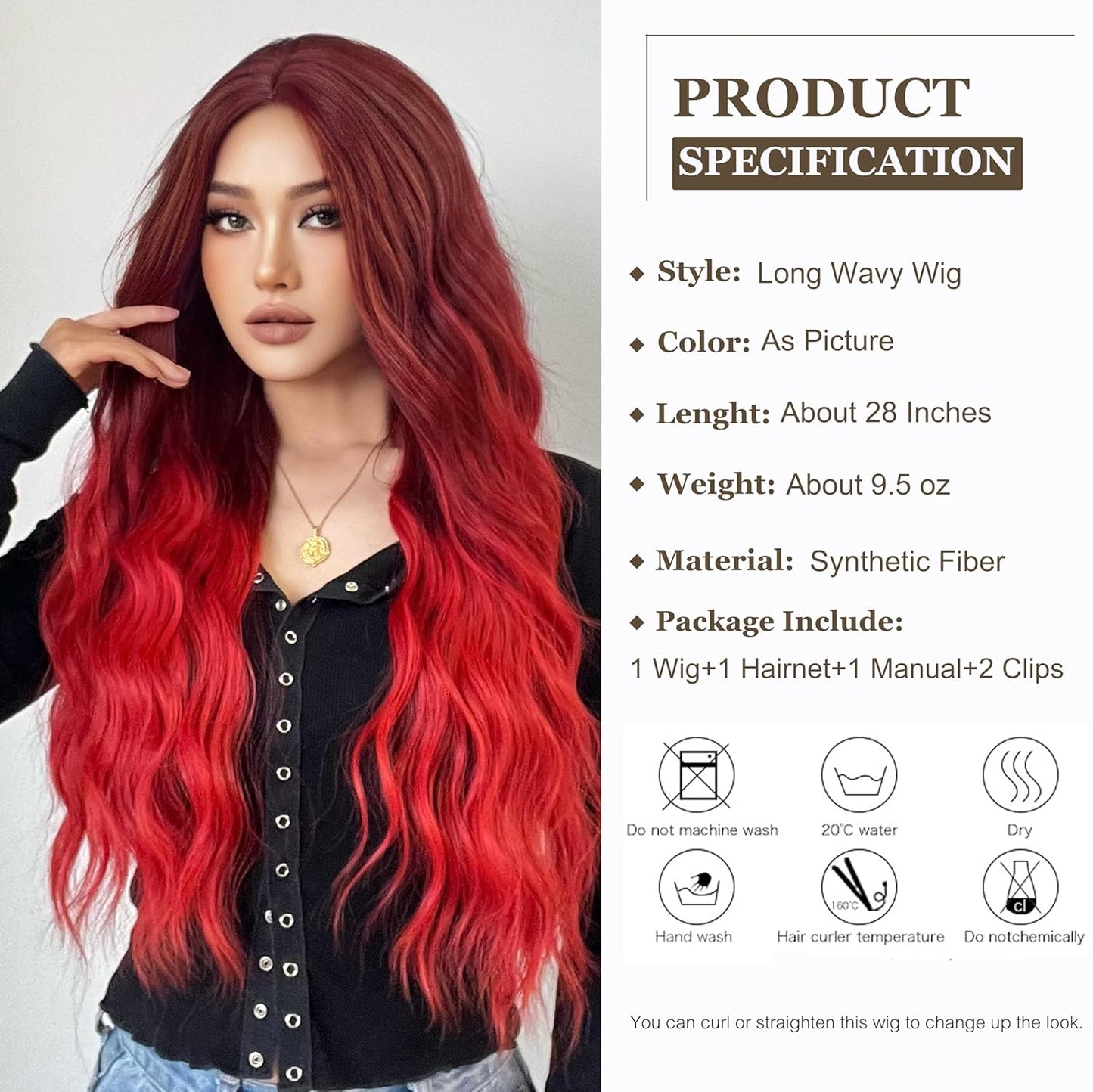 Lange Lockige Ombre Braun zu Blond Perücken für Frauen Synthetisches Haar Hitzebeständig Ombre Perücke für Tägliche Party Cosplay Verwendung