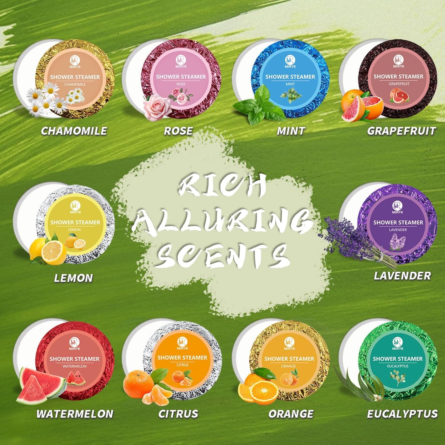 Shower Steamers, 10 Pack Shower Bombs Aromatherapy with Natural Essential Oils, Personal Care and Relaxation Birthday Gifts for Women and Men, Gifts Set
