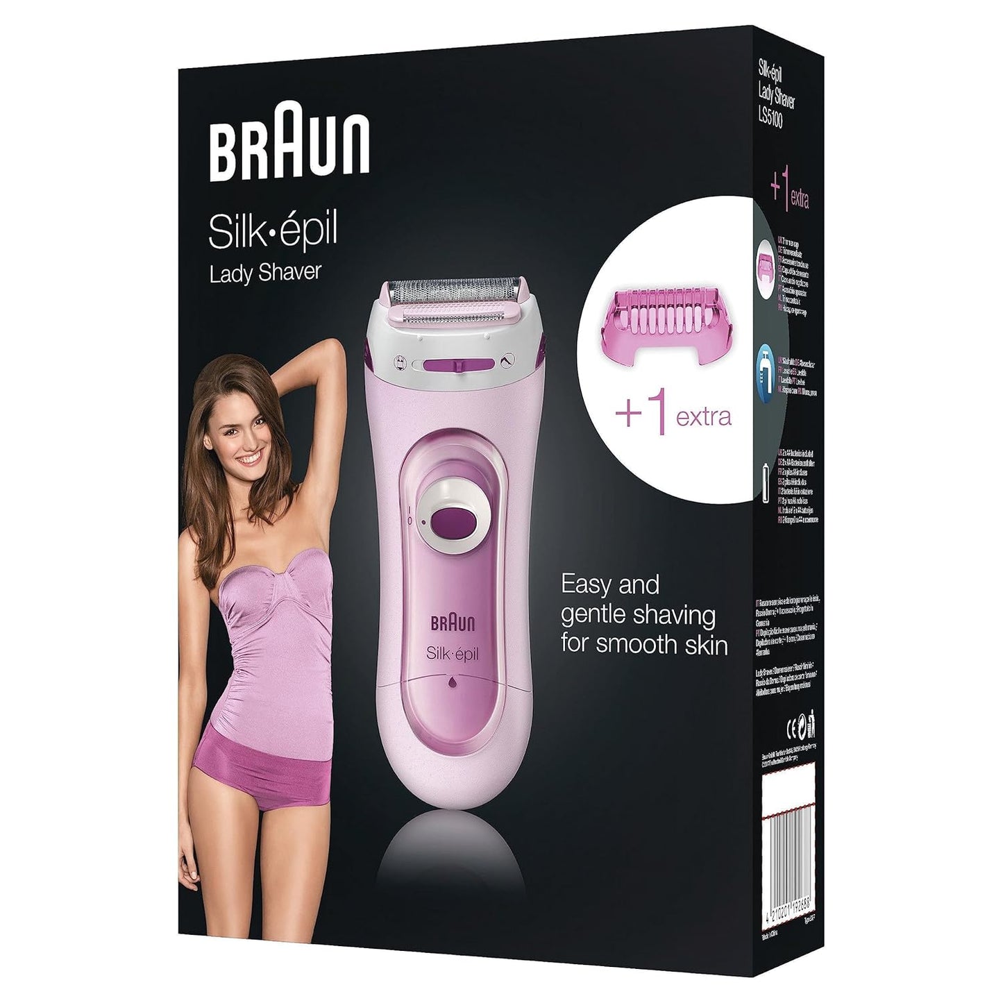 Braun Silk-épil Lady Shaver, Damenrasierer elektrisch, 3-in-1 Elektrischer Rasierer, Trimmer- und Peeling-System, Wet&Dry, 5160, blau