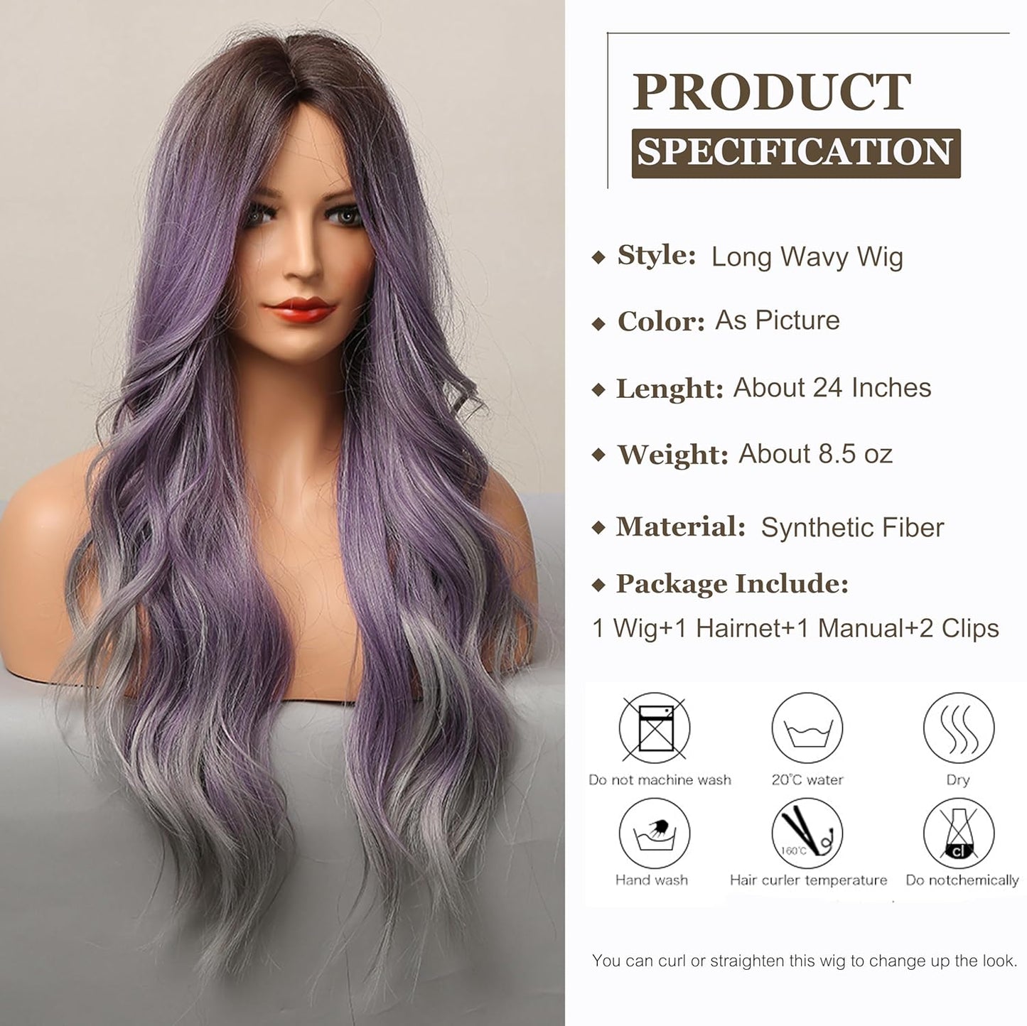 Lange Lockige Ombre Braun zu Blond Perücken für Frauen Synthetisches Haar Hitzebeständig Ombre Perücke für Tägliche Party Cosplay Verwendung