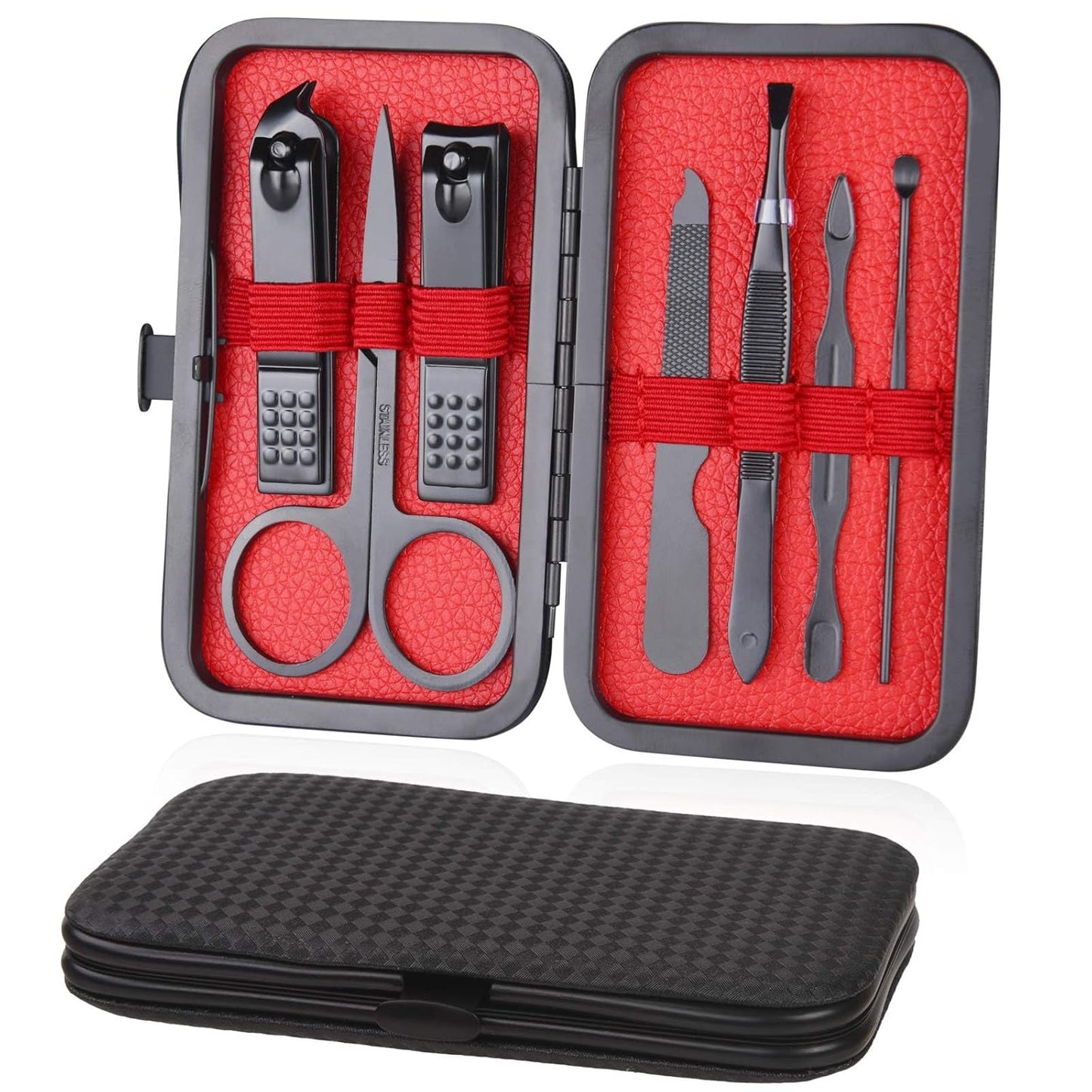 URAQT Nagelknipser, 18-teiliges Maniküre Pediküre Set, Damen Edelstahl Werkzeuge, Professionelle Beauty Nagelpflege Kit für Zuhause, Reisen (Roségold)